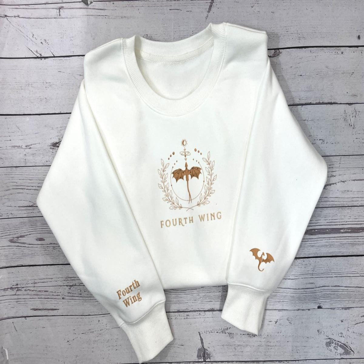 White Fourth Wing Cotton Embroidered Sweatshirt Gift