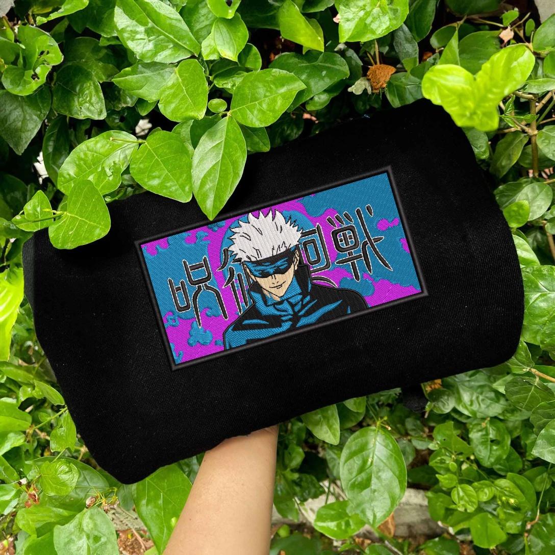 Black Gojo Satoru Embroidered Sweatshirt