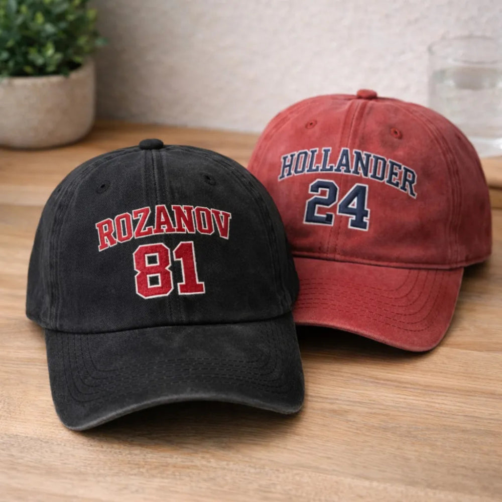 Black Rozanov 81 And Red Hollander 24 Caps Displayed.