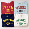 Maroon Stark And Blue Walker Marvel Hoodies, Iron Man Crest Vibes
