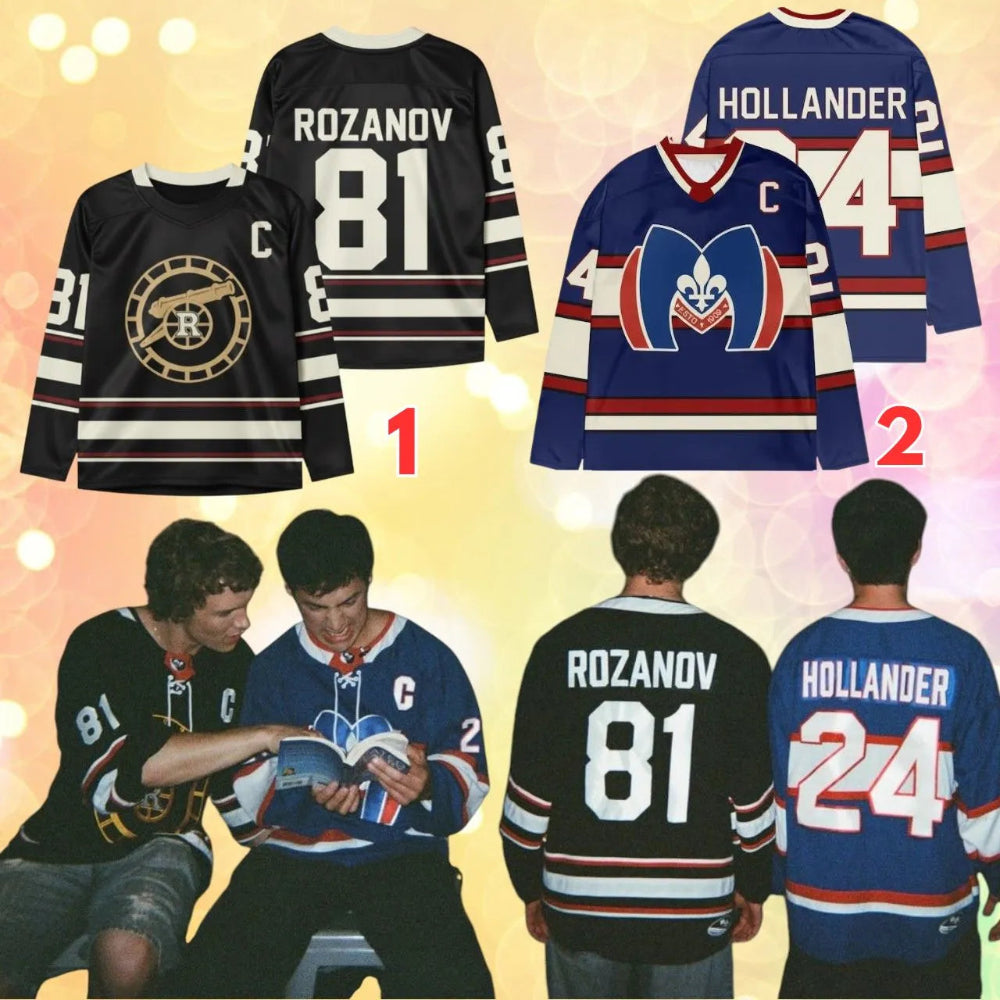 Premium Hockey Jerseys Black, Navy Rozanov Hollander Soft Comfort Fit