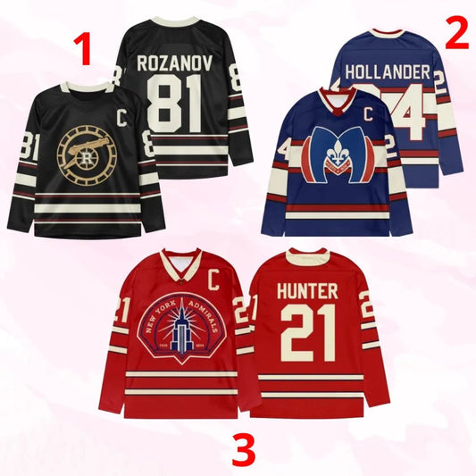 Collection Hockey Jerseys Black Navy Maoron Rozanov Hollander Hunter Cozy 