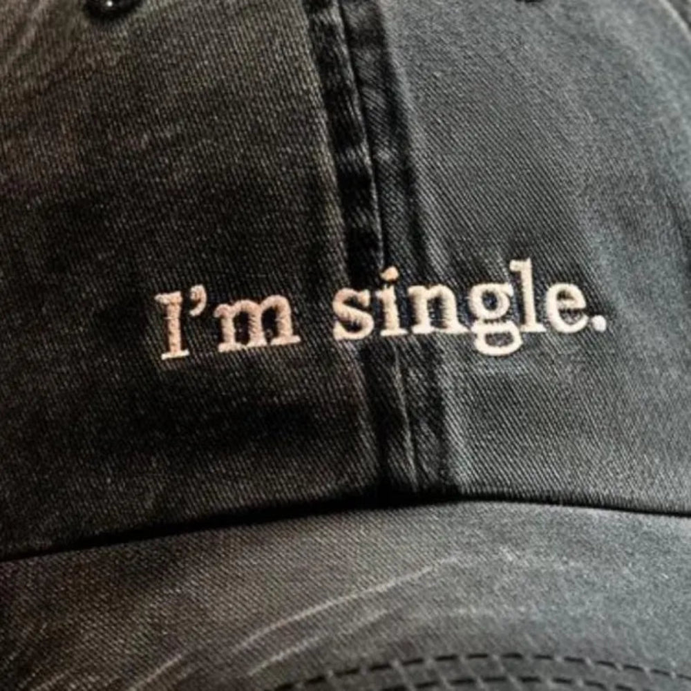 Bold Im Single Embroidered Cap Vintage Gray Soft Detailed Stitch