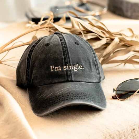 Stylish Im Single Washed Denim Cap Gray Vintage Cozy Comfort