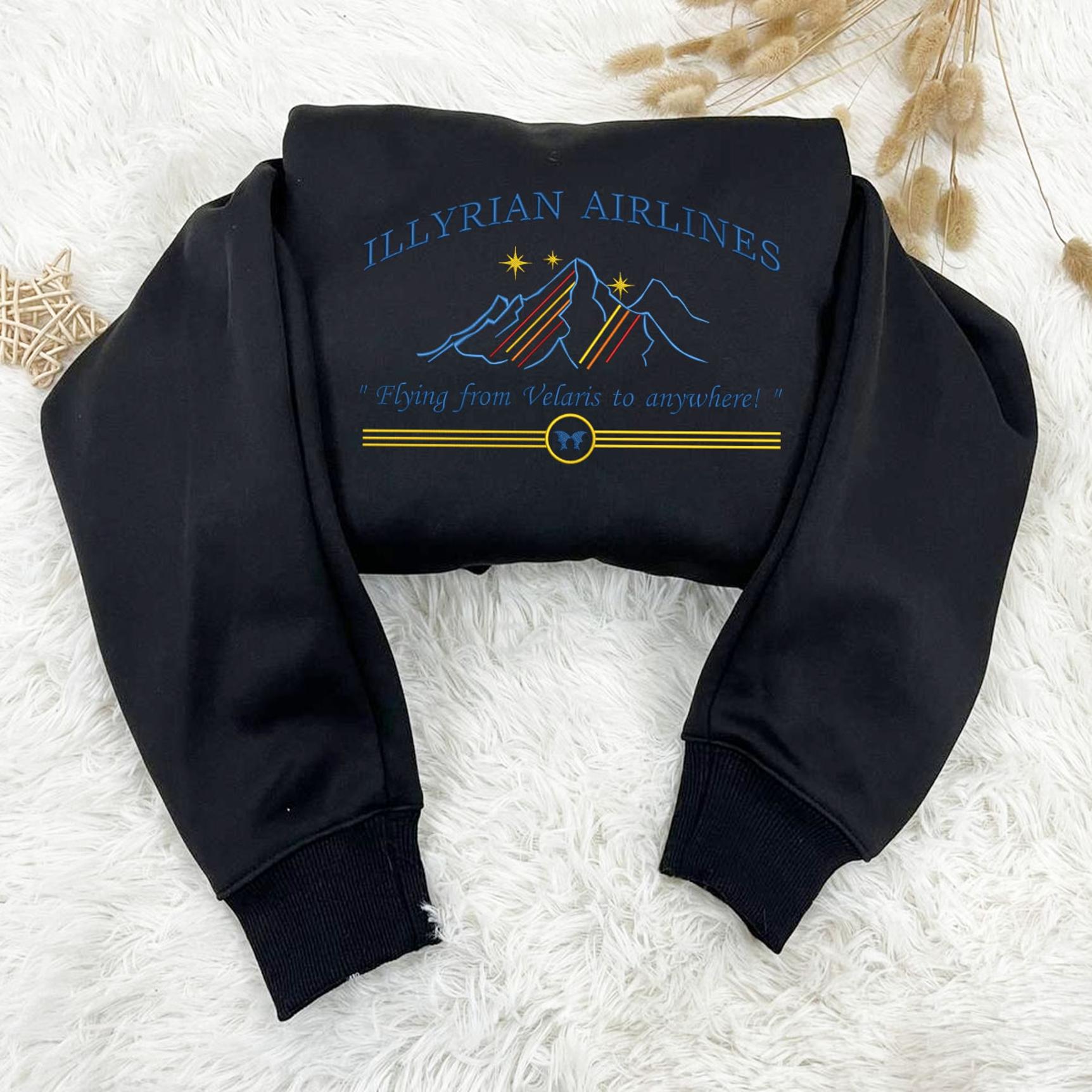 Black Illyrian Airlines Embroidered Sweatshirt