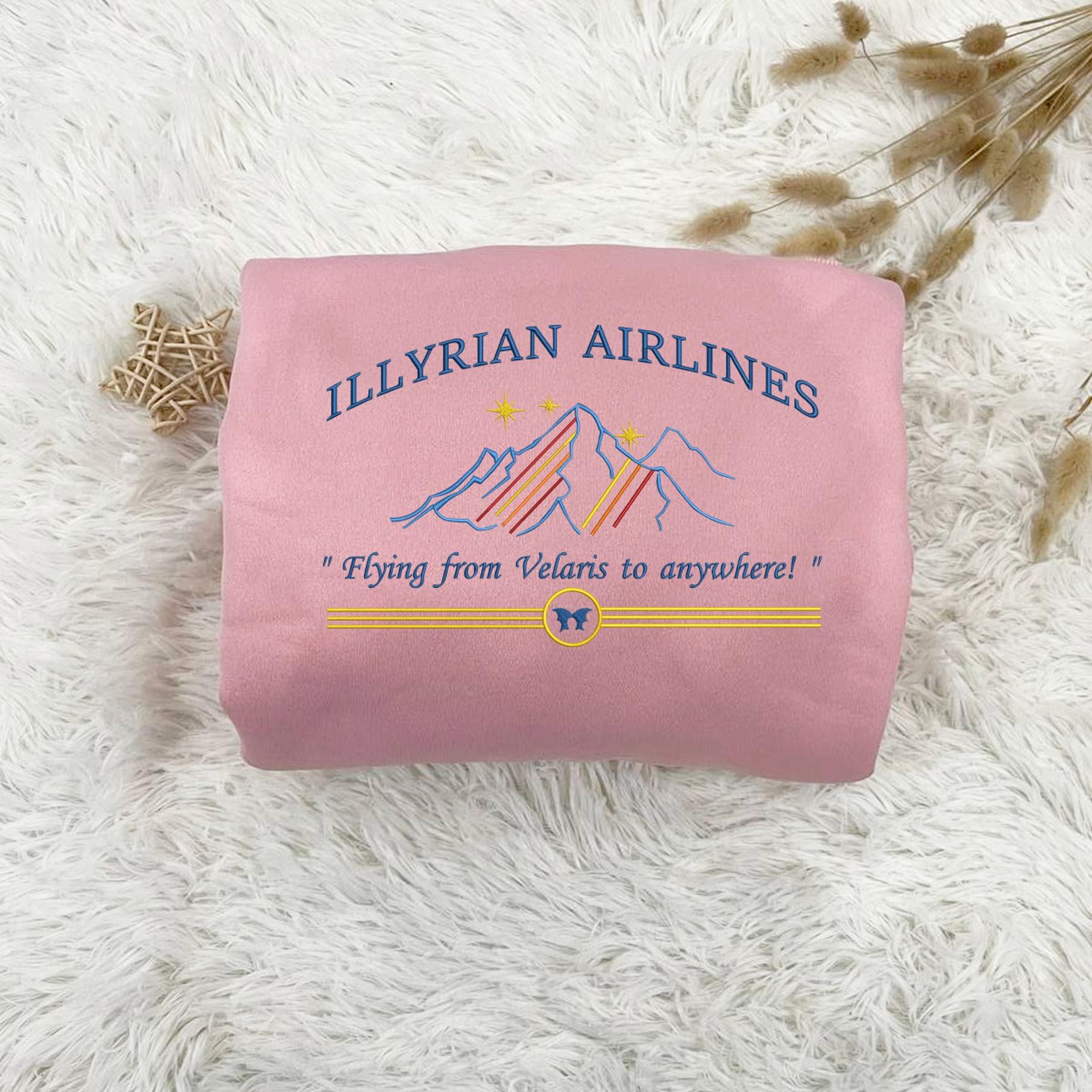 Pink Illyrian Airlines Embroidered Sweatshirt