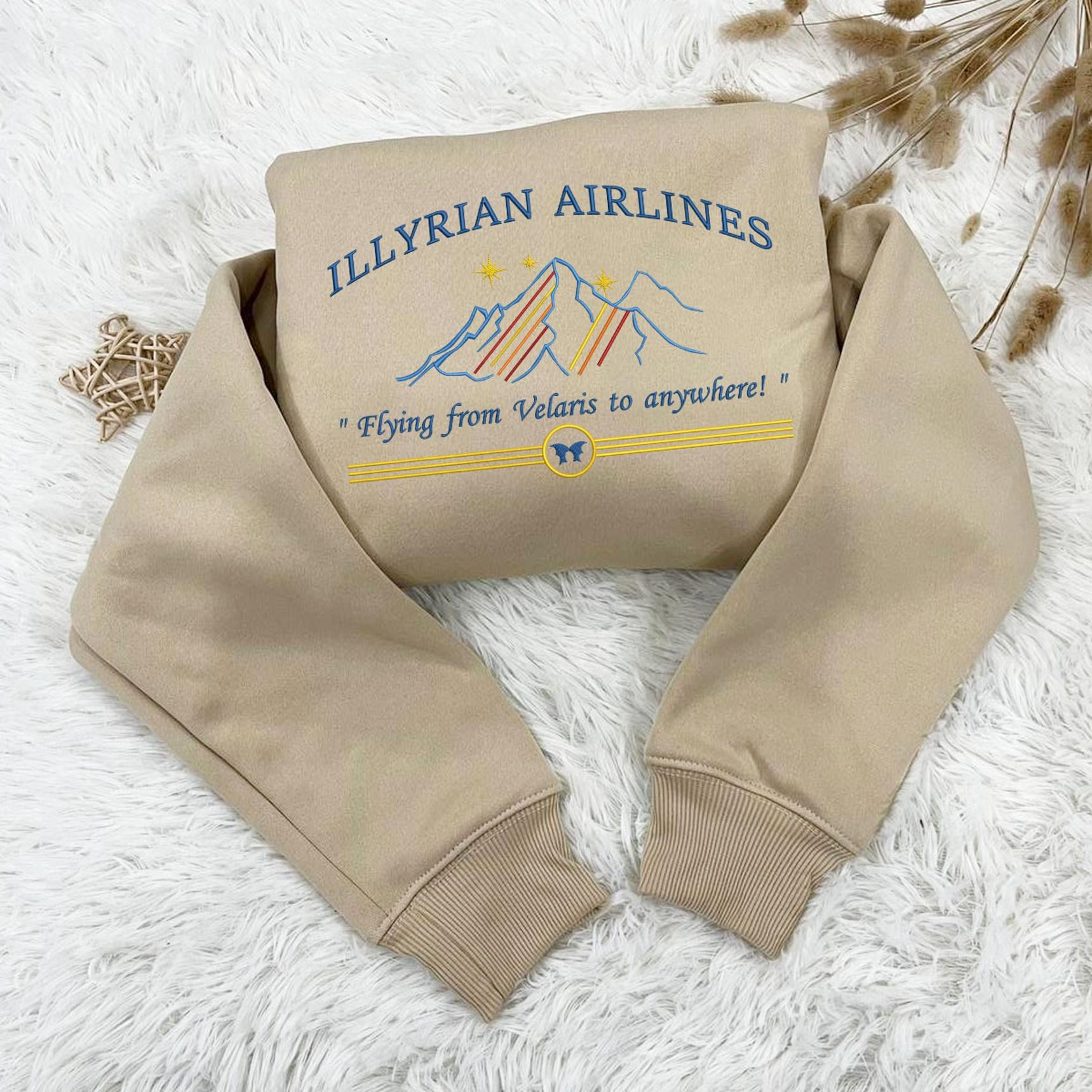 Sand Illyrian Airlines Embroidered Sweatshirt