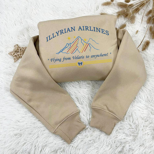 Sand Illyrian Airlines Embroidered Sweatshirt