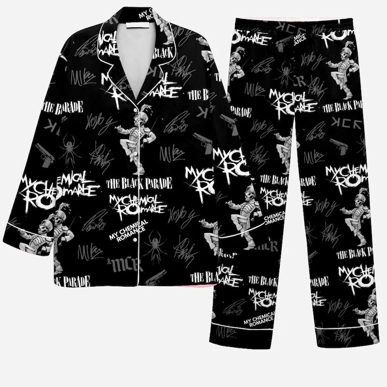 My Chemical Romance Pajama Set for Women, Long Live The Black Parade 2025 Tour Sleepwear, MCR North American Stadium Concert Loungewear, Emo Band Merch PJs