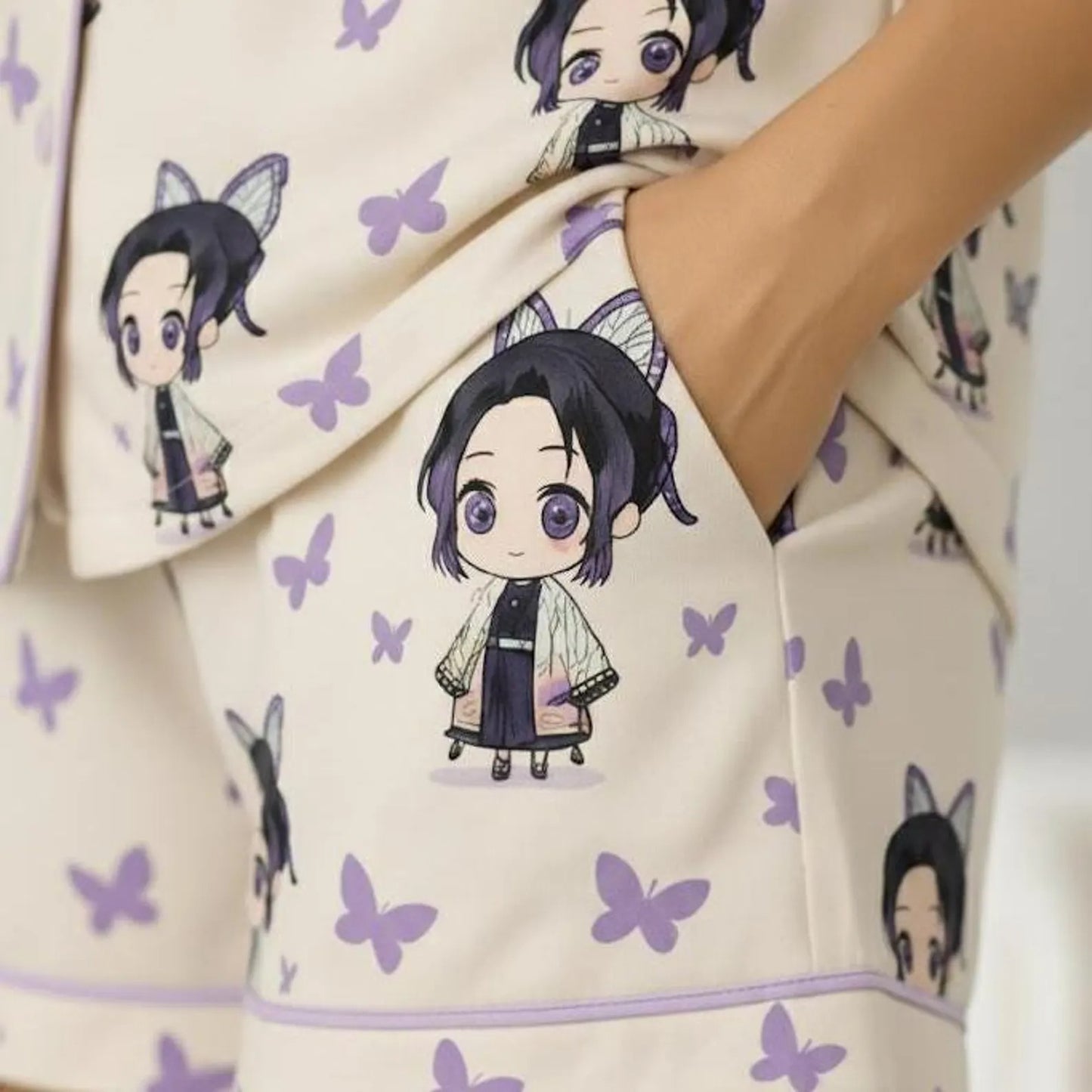 Shinobu Kocho Demon Slayer Pajama set For Kid and Adult, Manga Anime Pajama Set for Women – keimetsu no yaiba, Matching Family Pjs PSJ324