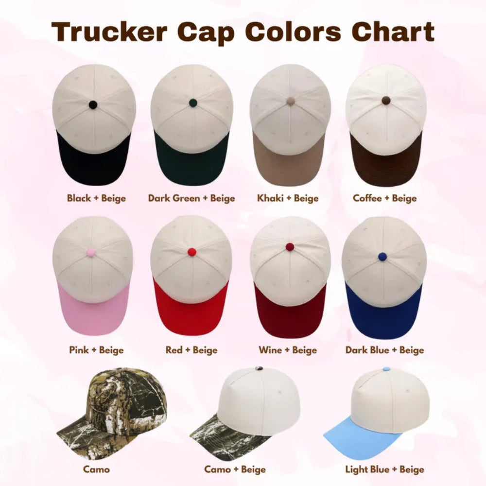 Trucker Cap Color Chart Beige Crown Multiple Brim Shades Soft 