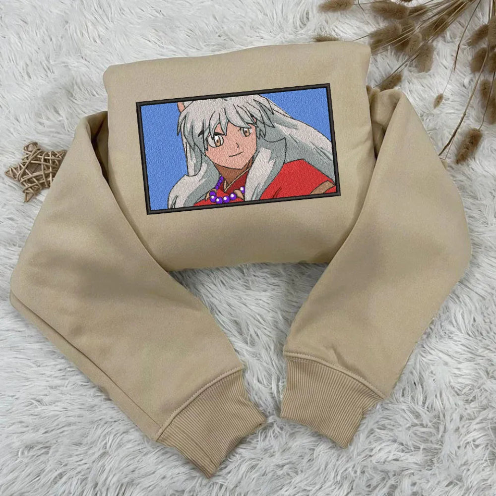 Sand Sweatshirt Inuyasha Red Robe Portrait Embroidered 90s Anime