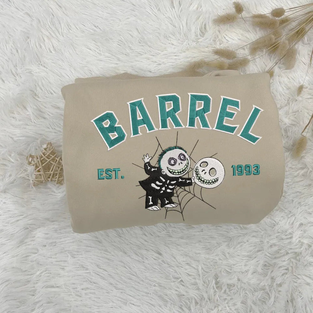 Folded Assorted Nightmare Before Christmas Embroidered Sweatshirts With Spooky Designs