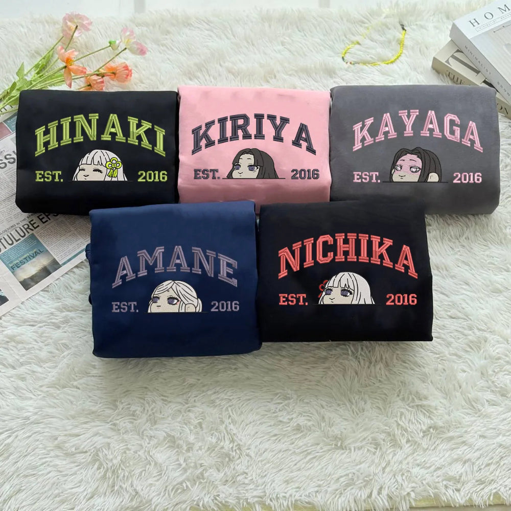 Embroidered Ubuyashiki family member anime sweatshirts 