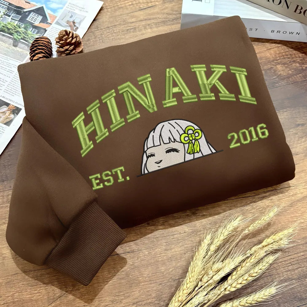 Dark Chocolate Sweatshirt With Hinanaki Peeking Demon Slayer Est 2016 