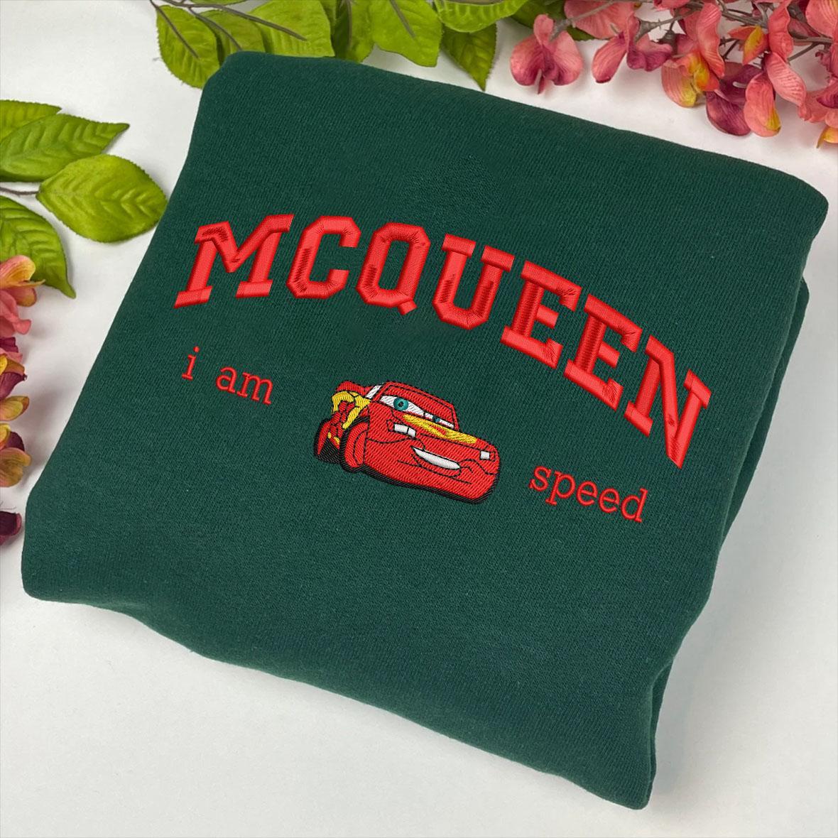 Dark Green Sweatshirt With Lightning McQueen Embroidery