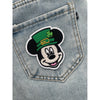 Mickey St Patricks Day Embroidered Patch On Denim Pocket