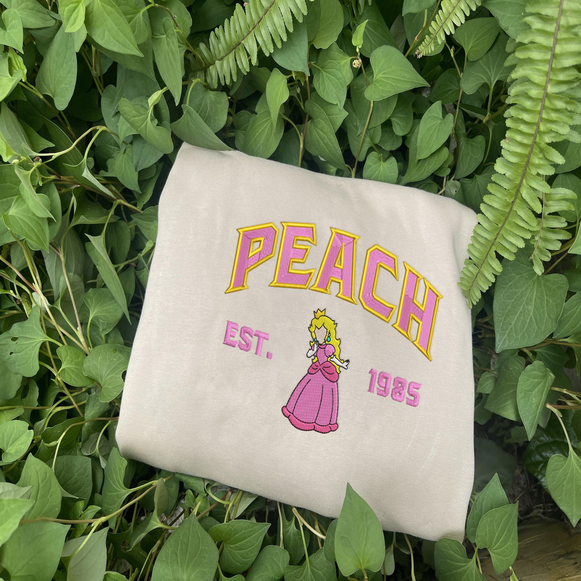 Peach Embroidered Sweatshirt