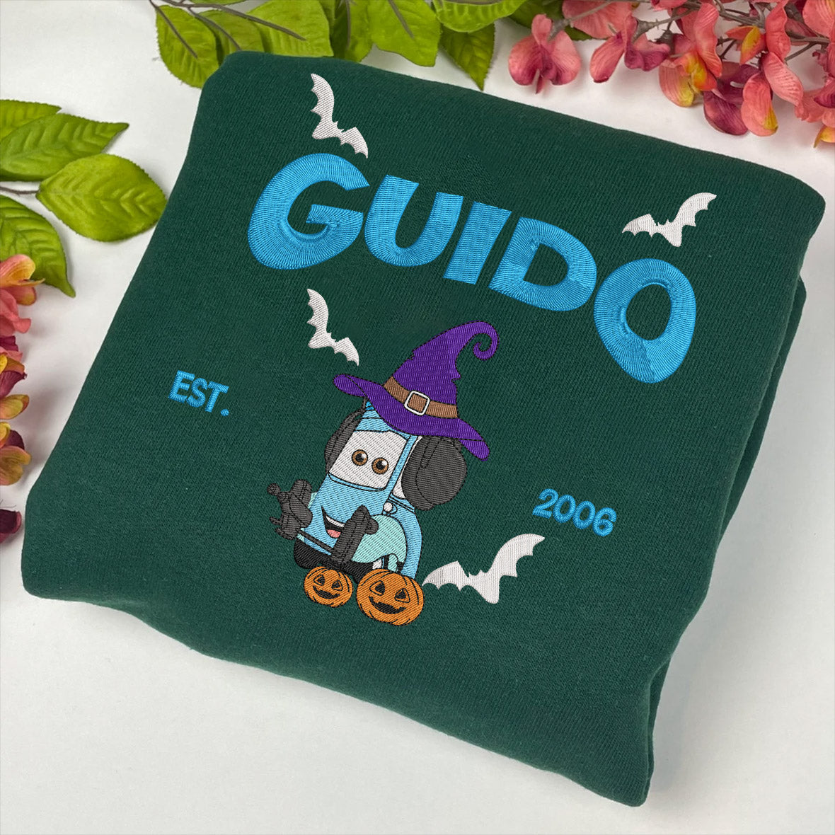 Forest Green Guido Halloween Matching Embroidered Sweatshirt
