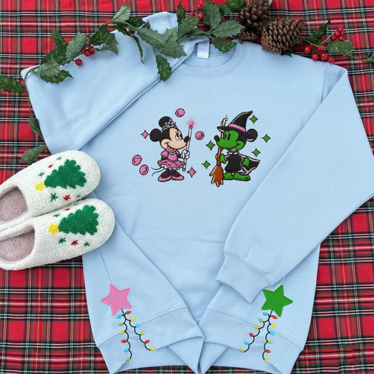Minnie And Mickey Witch Sweatshirt Folded, Starry Light String Bows