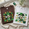 Sweatshirt Minnie Mouse Green Bow Circle Shamrocks Gold Embroidered Design.