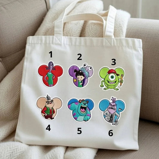 Set Of Six Colorful Monsters Disney Mouse Ear Embroidered Patches