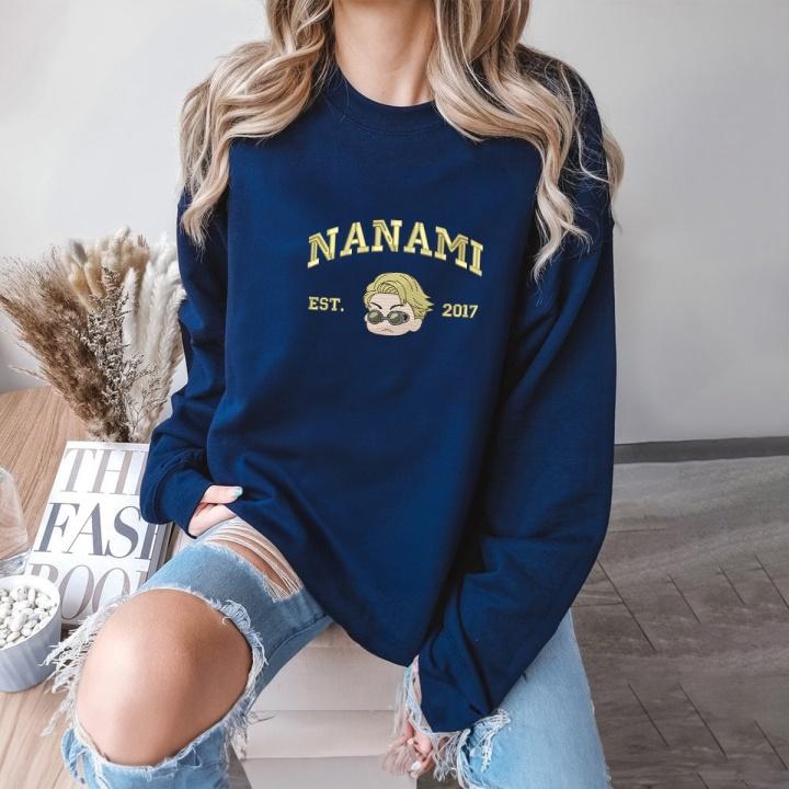 Royal Blue Nanami Kento Embroidered Sweatshirt