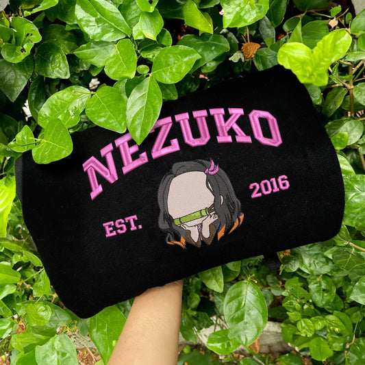 Black Nezuko Embroidered Sweatshirt