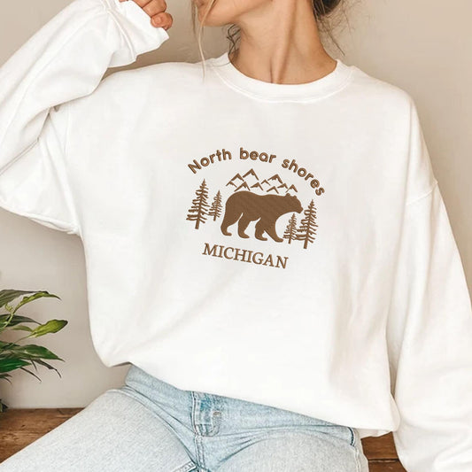 North Bear Shores Michigan embroidered sweatshirt design