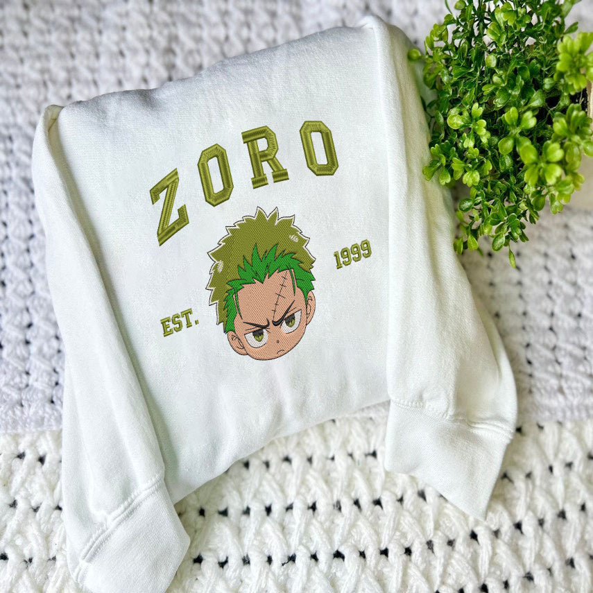 Zoro Embroidered Sweatshirt in White