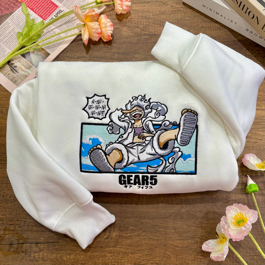 Embroidered Luffy Gear 5 Sweatshirt, One Piece Shirt