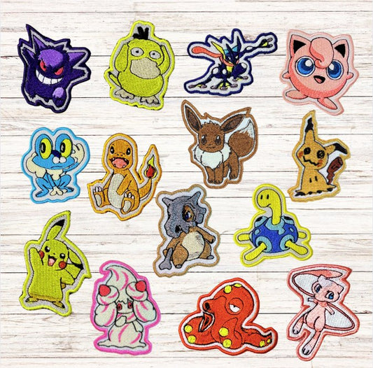 Custom Embroidered Poke'mon Patch,Poke'mon Patches, Sew On for Jackets, Hats, Bags, and Uniforms, Gift For Poke'mon Lover