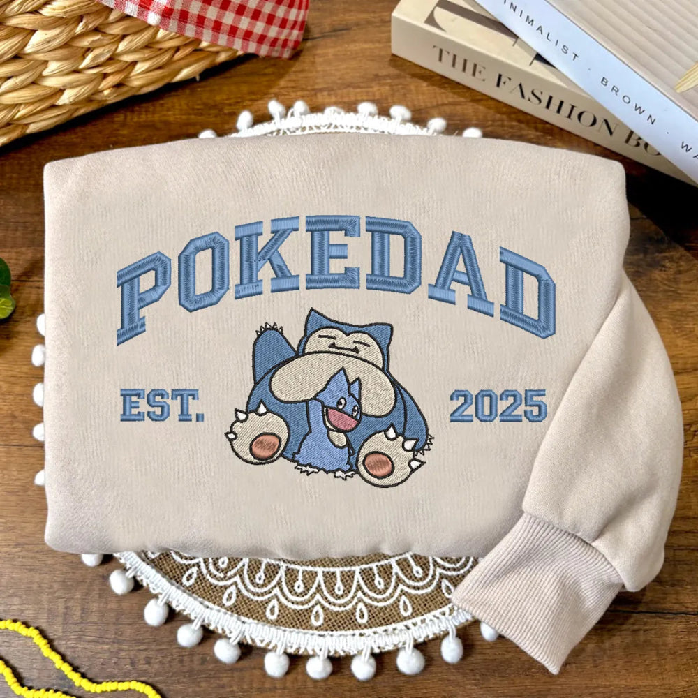 Sang Custom Pokemon Dad Sweatshirt With Blue Varsity Lettering