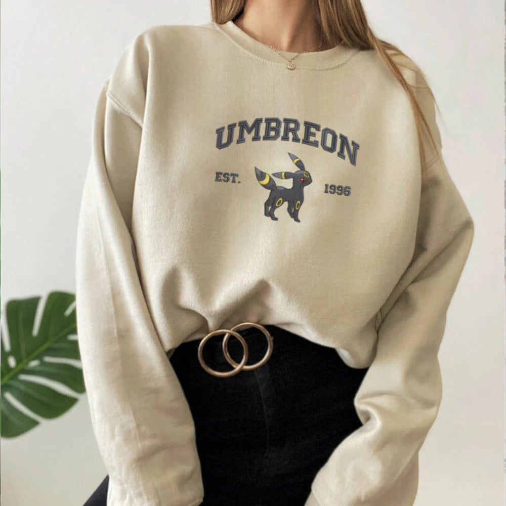 Beige Umbreon Embroidered Sweatshirt