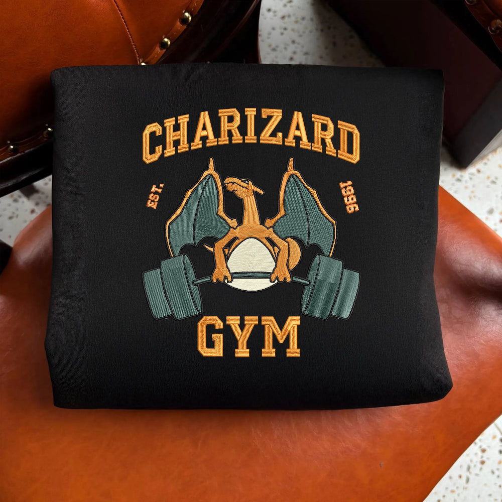 Pokemon Anime Character Embroidery Charizard On Sweatshirts.