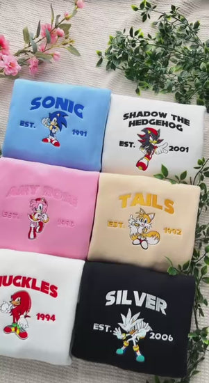 Embroidered Sonic Character Sweatshirt