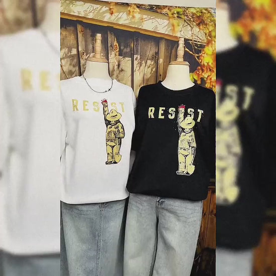 Black and White Smokey Bear Resist Embroidered Sweatshirt