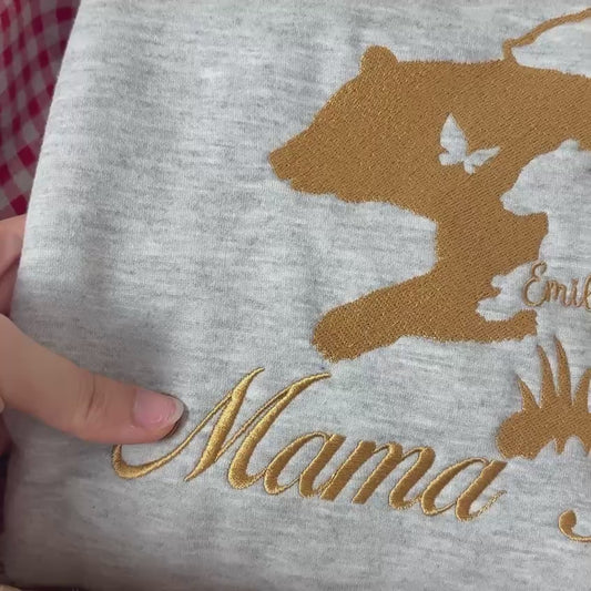 Embroidered Personalized Mama Bear Sweatshirt, Mama Bear Shirt