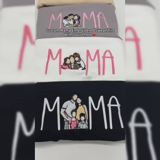 Embroidered MAMA Sweatshirt, MAMA Shirt