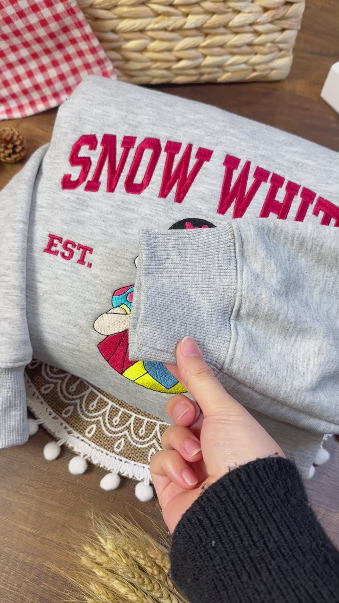 Video Snow White Embroidered Sweatshirt
