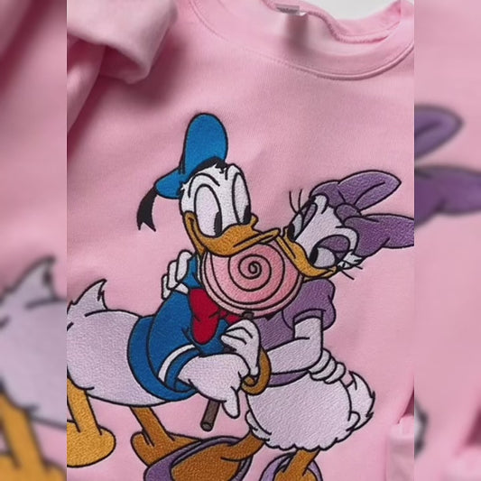 Embroidered Featuring Donald & Daisy Sweatshirt, Donald Duck Shirt