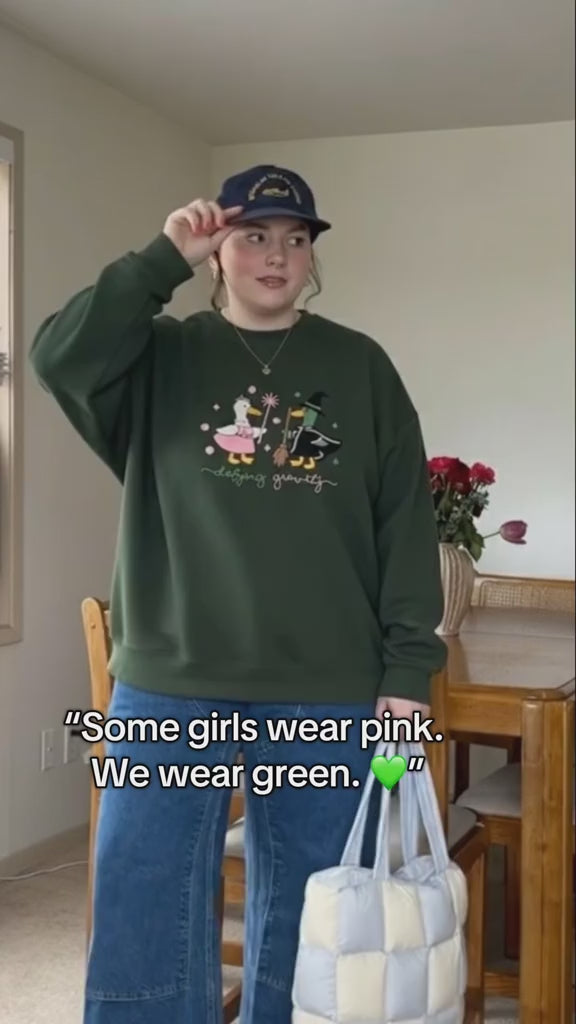 Video Defying Gravity Goose Embroidered