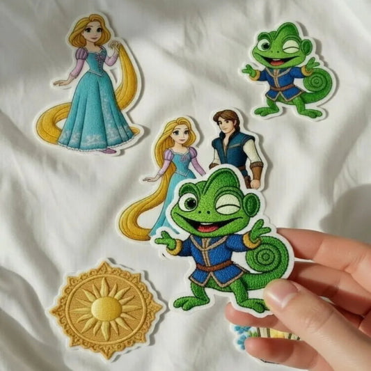 Hand Holding Adorable Pascal Chameleon Patch With Wink 