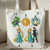 Numbered Rapunzel Patches One To Five On White Fabric Background
