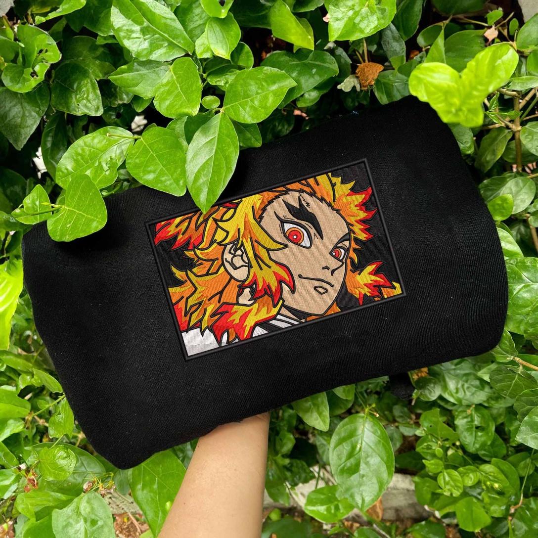 Black Rengoku Embroidered Sweatshirt