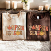 Embroidered Pumpkin Season Sweatshirt, Cozy Autumn Sweatshirt