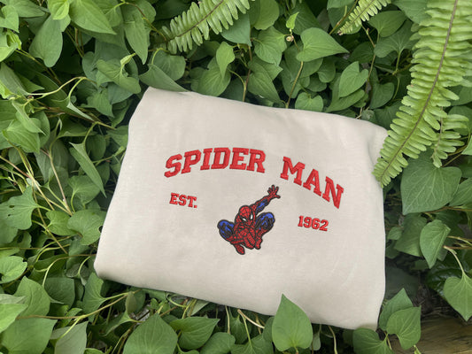 Embroidered Spider-Man Sweatshirt, Superhero Shirt