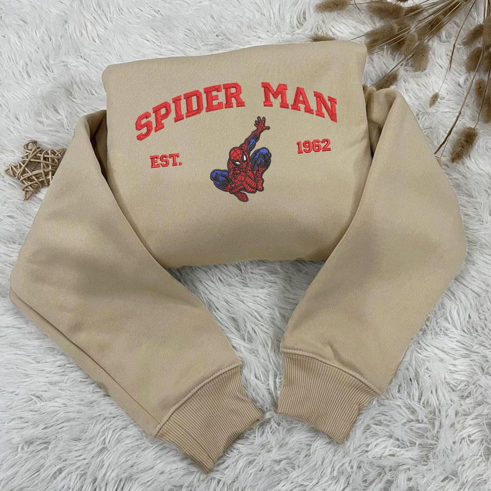Embroidered Spider-Man Sweatshirt, Superhero Shirt