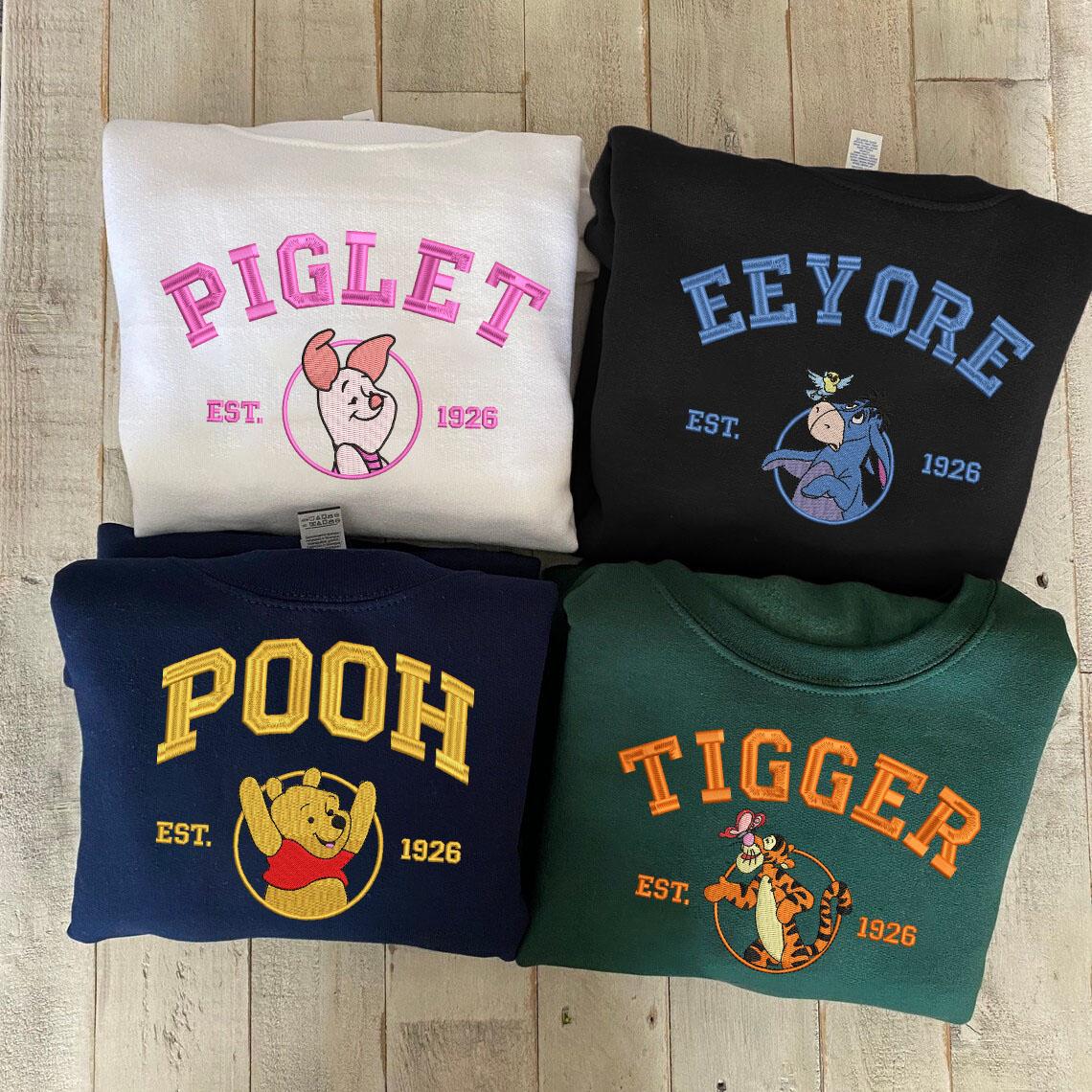 Pooh And Friends Embroidered Shirt, Gifts For Who Love Winnie The Pooh Movie