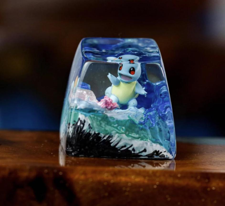 Custom Pokémon Resin Keycap, Unique Artisan Keycap for Mechanical Keyboards